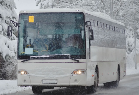 Bus Driving in the snow